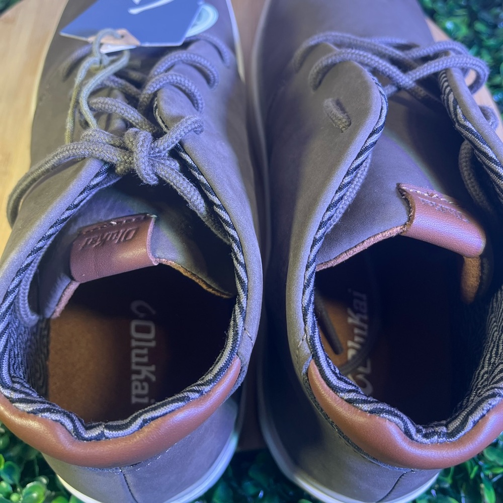 🔥 NEW OLUKAI PAPAKU ILLI CHUKKA BOOT MUSTANG NUBUCK LEATHER WATERPROOF MEN SZ 12 - Picture 8 of 10